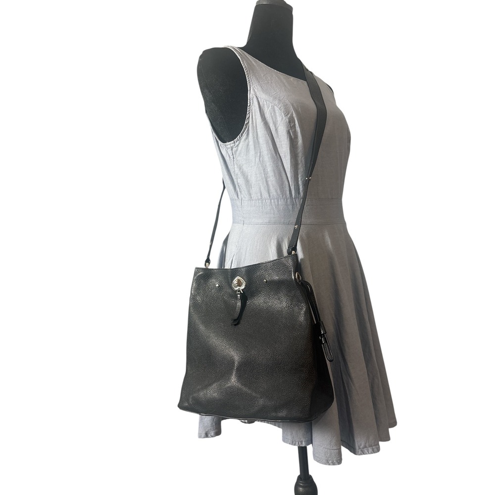 Kate Spade Nicola Twistlock Large Leather Bucket Bag - Black